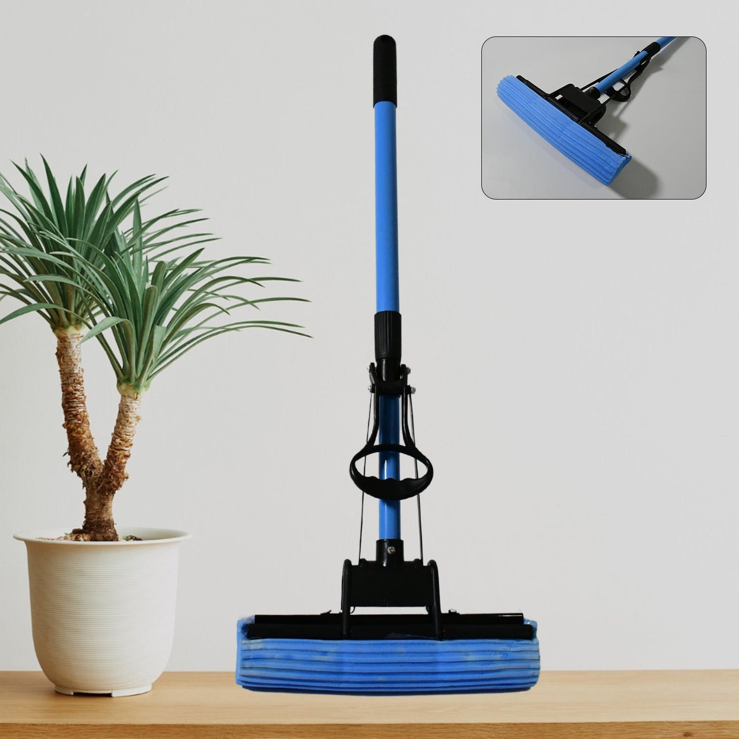 Floor Cleaning Squeeze Mop with Adjustable Telescopic Handle and Squeegee Pocha (1 Pc)