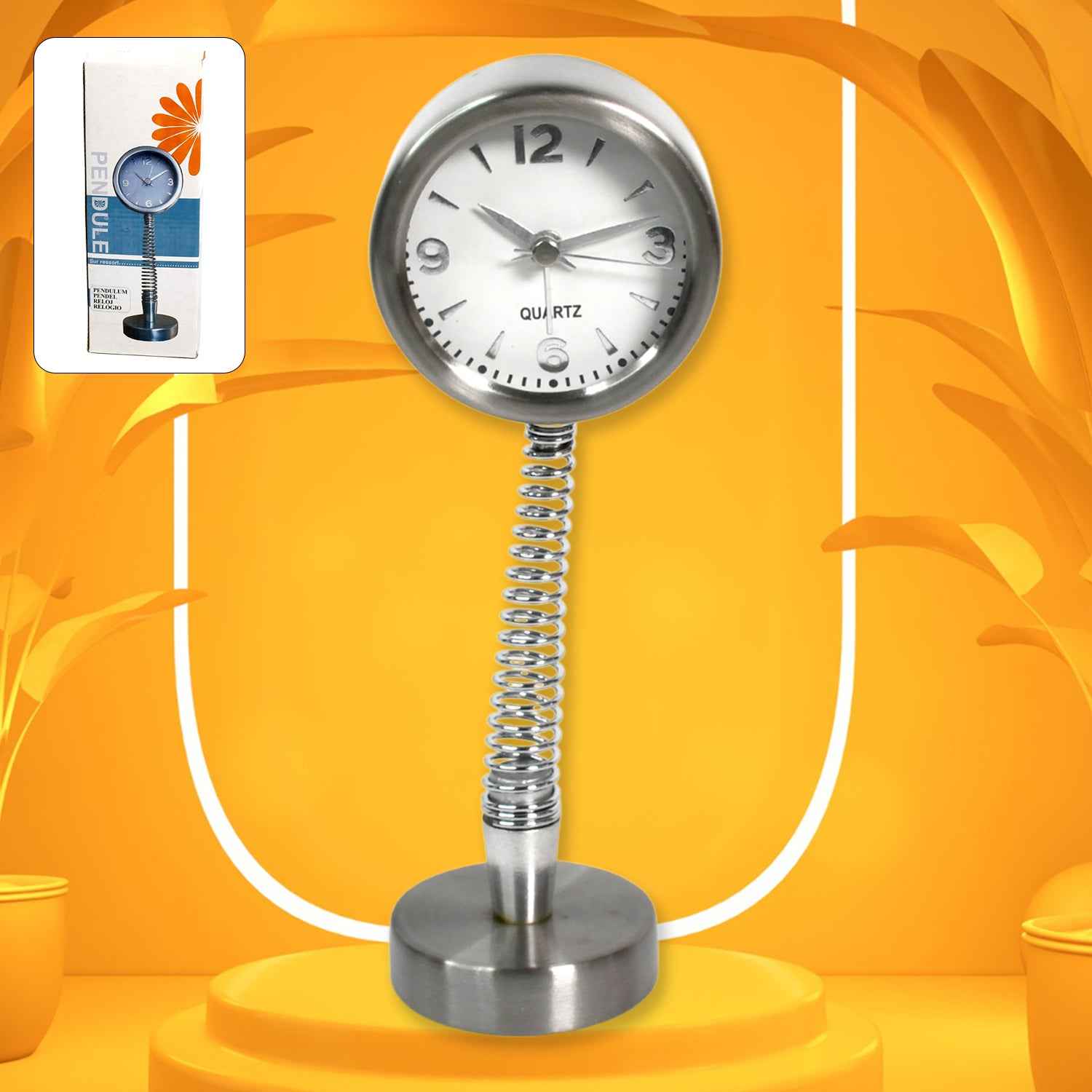 Alarm Clock on a Spring Extra Large, Silver Dial (1 Pc)