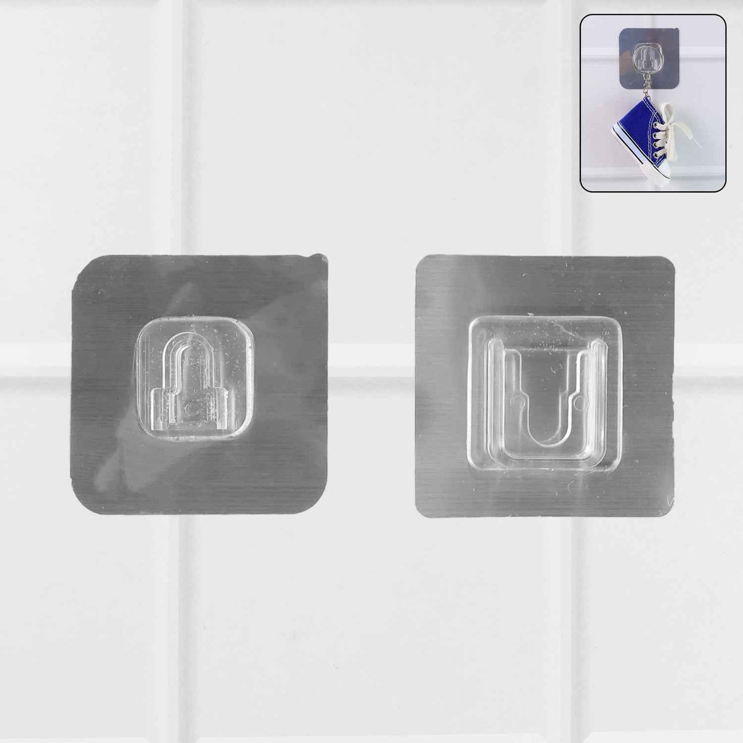 Self-Adhesive Transparent Wall Hooks Set