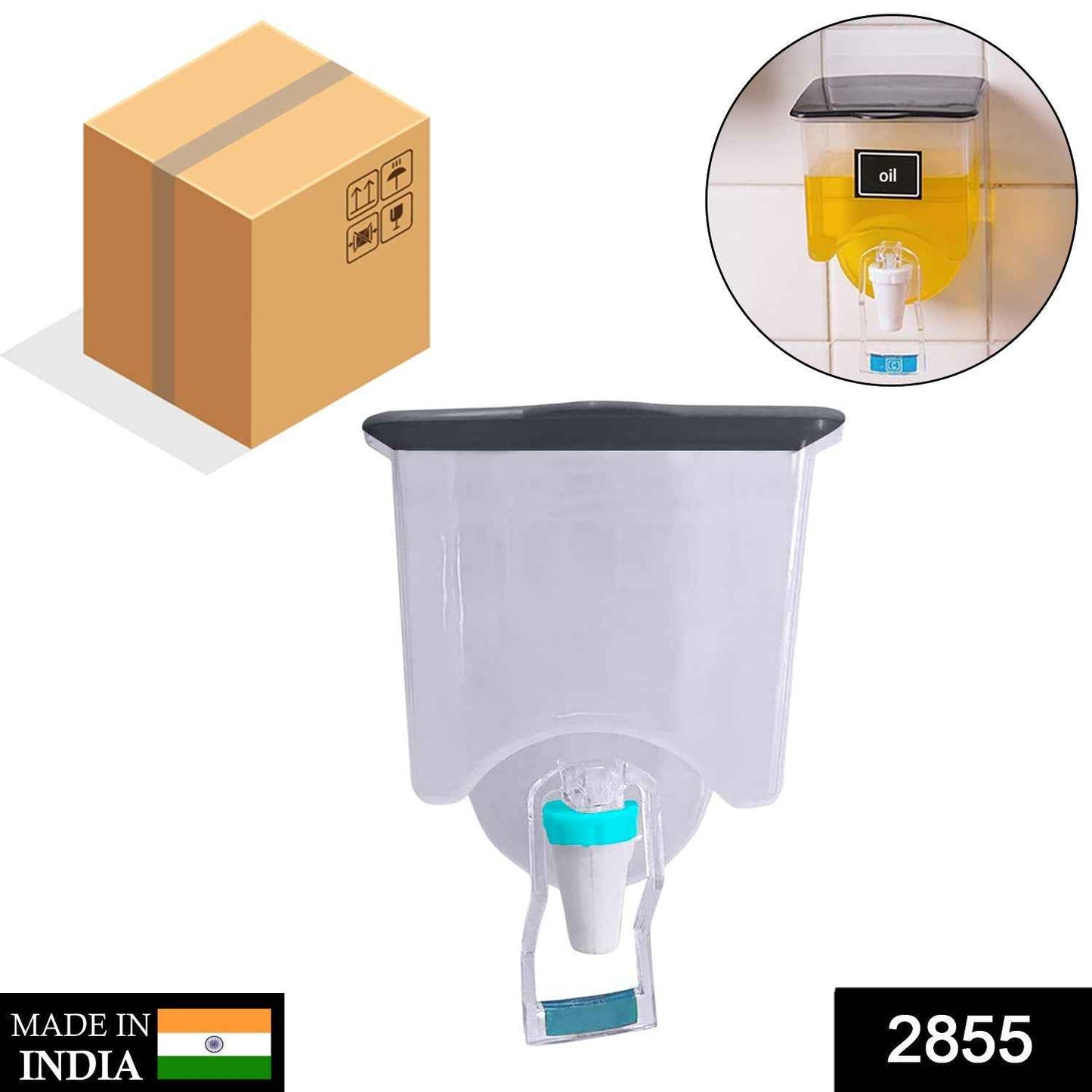 Wall Mounted Automatic Sauce Press Bottle - Container Box - Oil Vinegar Storage Dispenser Kitchen Tool
