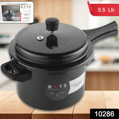 Aluminium Rays Black Beauty Pressure Cookers With Outer (5.5 Litres / 1-Year warranty,  ISI Number :- 2347, BIS Number :- CM/L -7600164310