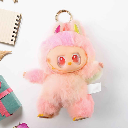 Pink Plush Toy Cartoon Keychain with Hook Colorful Animal Pink Have a Seat Vinyl Plush Blind Box  (1 Pc)