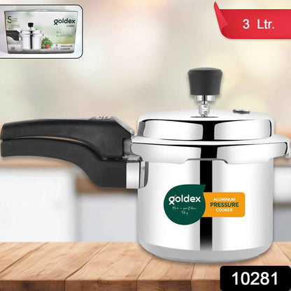 Aluminium Classic Goldex Pressure Cookers With Outer Lid (3 Litres / 5-Year warranty,  ISI Number :- 2347, BIS Number :- CM/L -7600164310