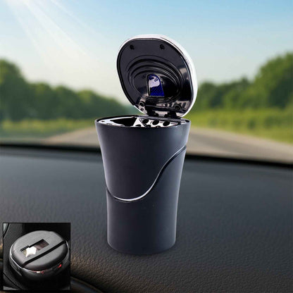 Solar Powered LED Car Ashtray with Flip Lid (1 Pc)