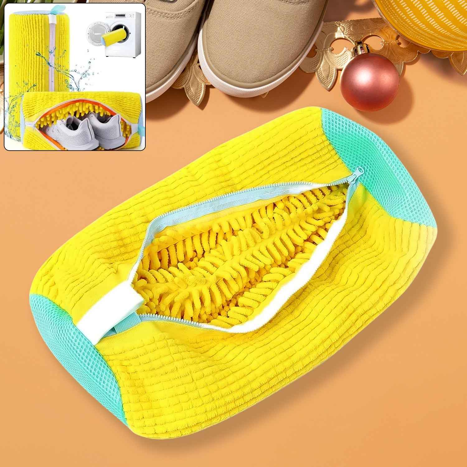 Shoe Cleaning Mop Cover with Microfiber Chenille Lining & Zipper (1 Pc)