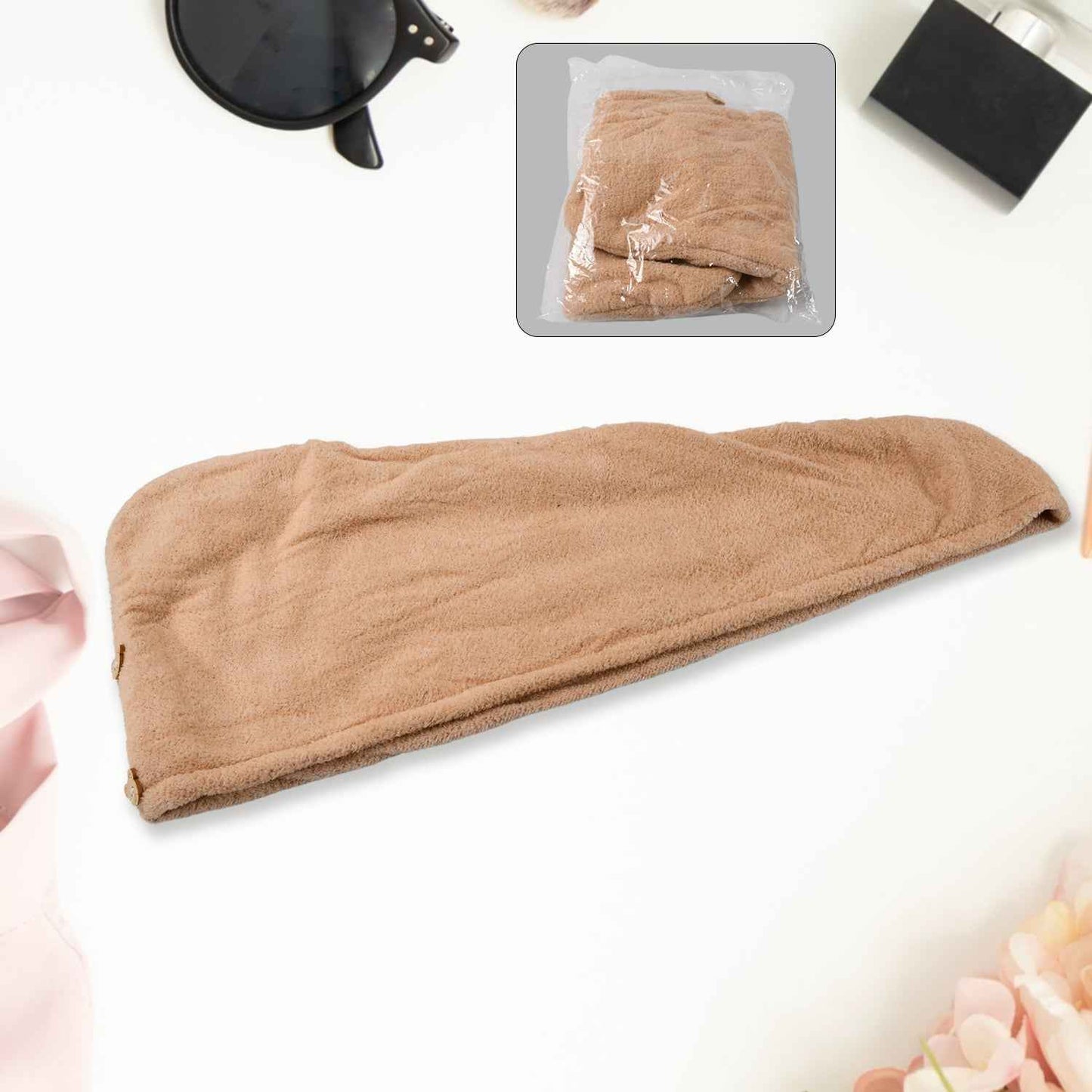Microfiber Hair Wrap Towel Cap – Quick-Dry, Absorbent Turban Cap (1 Pc), Hair accessories