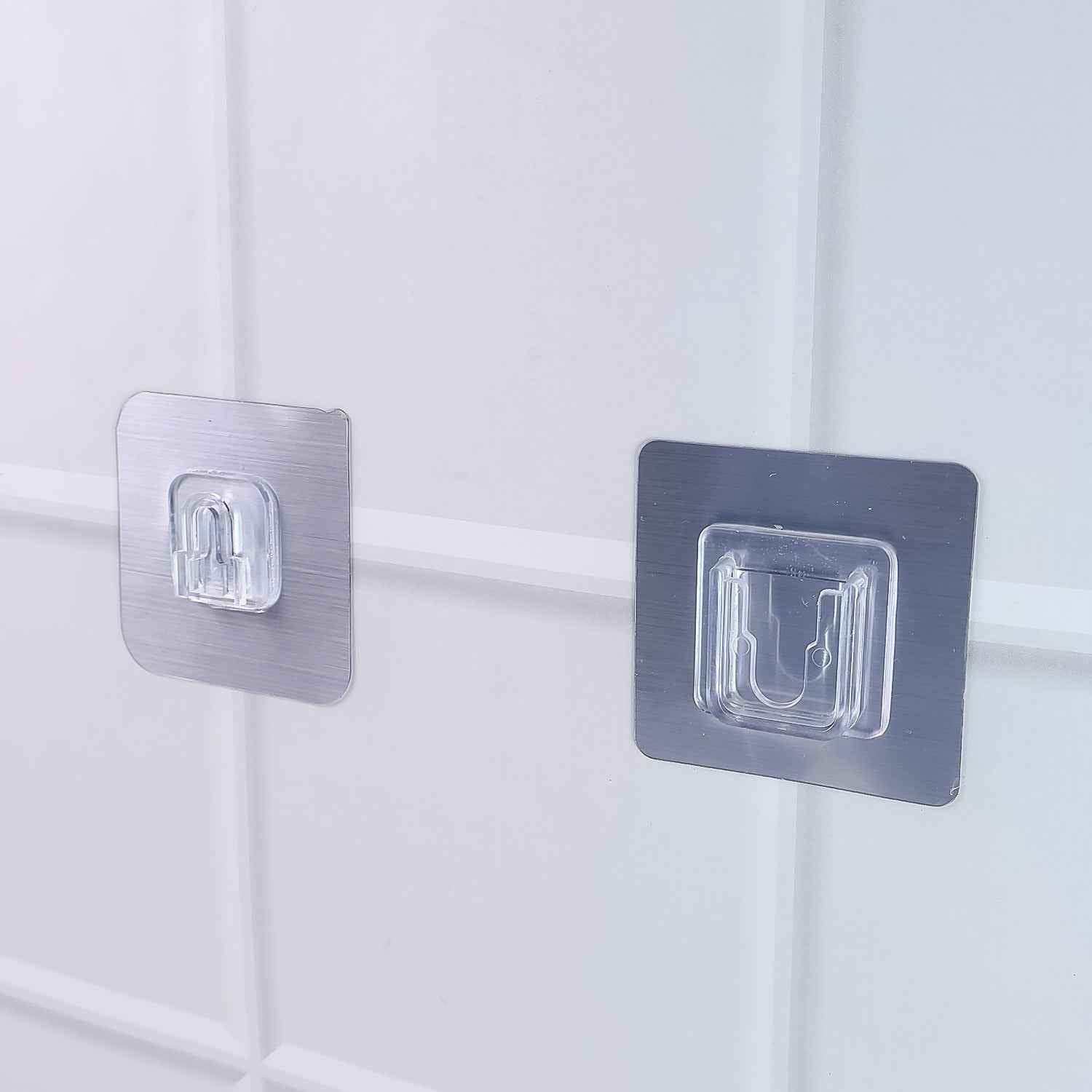 Self-Adhesive Transparent Wall Hooks Set