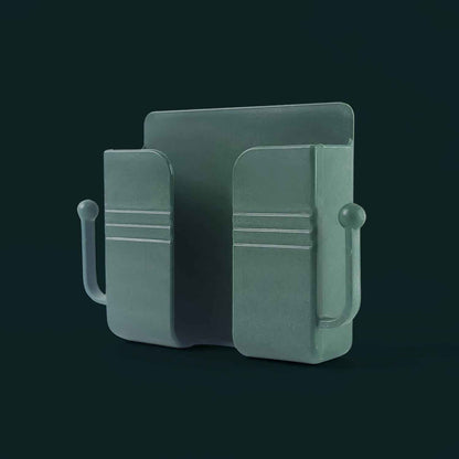 Wall-Mounted Mobile Charging Holder with Dual Hooks (1 Pc)