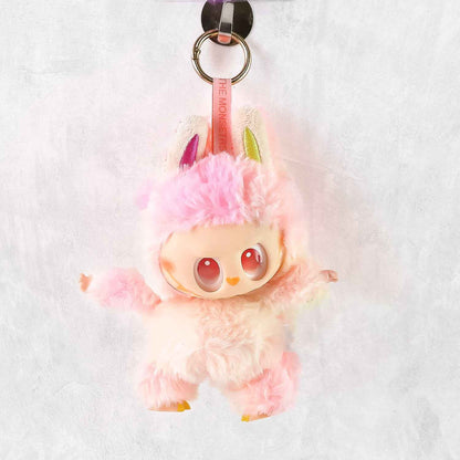 Pink Plush Toy Cartoon Keychain with Hook Colorful Animal Pink Have a Seat Vinyl Plush Blind Box  (1 Pc)