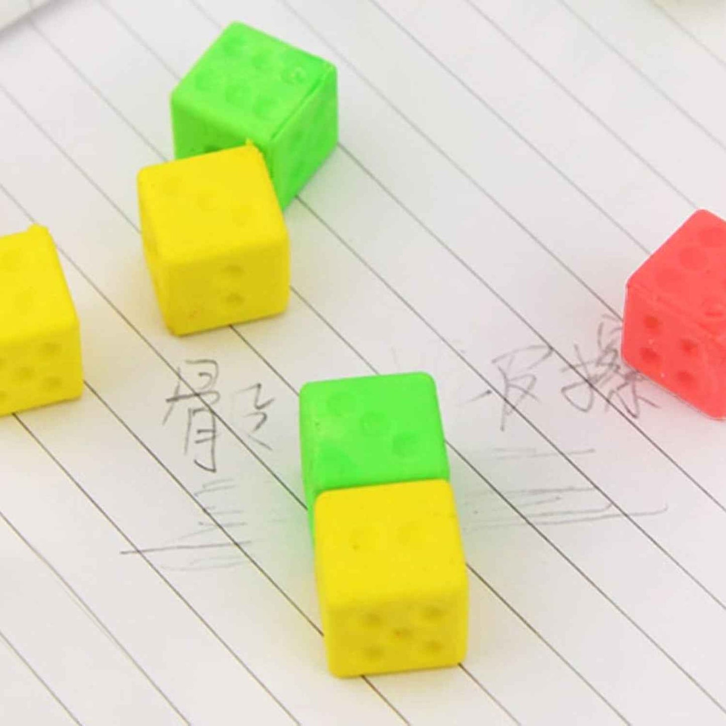 Eraser for Kids| Creative Dice Shape Erasers Kids (4 Pcs / Mix Design)