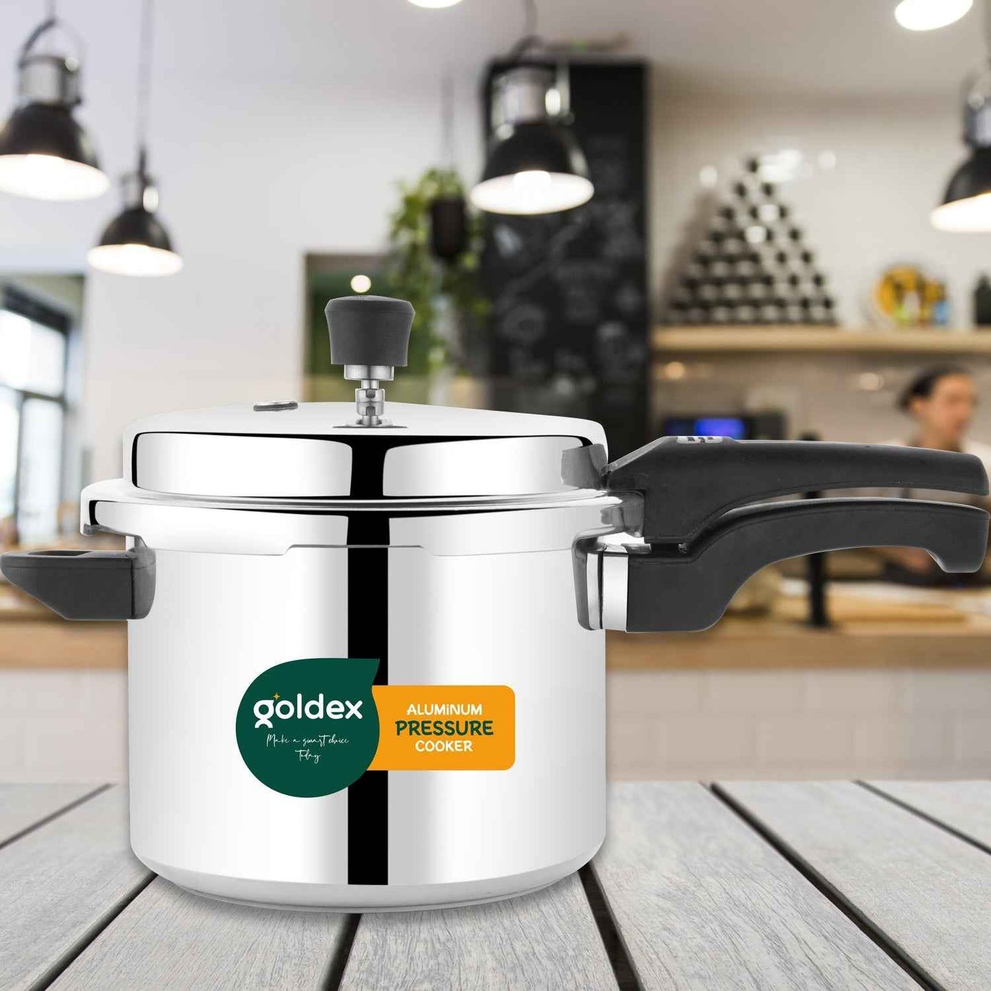 Aluminium Classic Goldex Pressure Cookers With Outer Lid (5 Litres / 5-Year warranty,  ISI Number :- 2347, BIS Number :- CM/L -7600164310