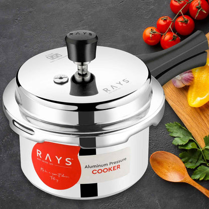 Aluminium Rays Aura Pressure Cookers With Outer Lid (3.5 Litres / 5-Year warranty,  ISI Number :- 2347, BIS Number :- CM/L -7600164310