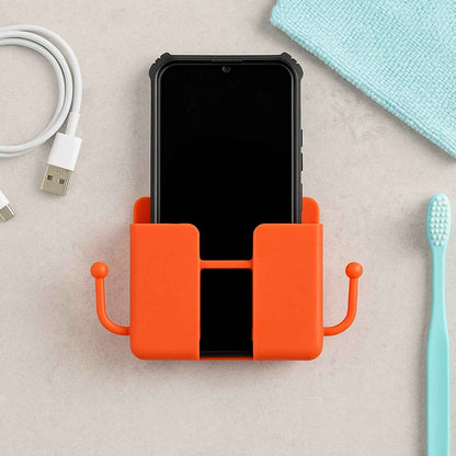 1 Pc Orange Wallmount Mobile Stand With Hook for and stuffs purposes.