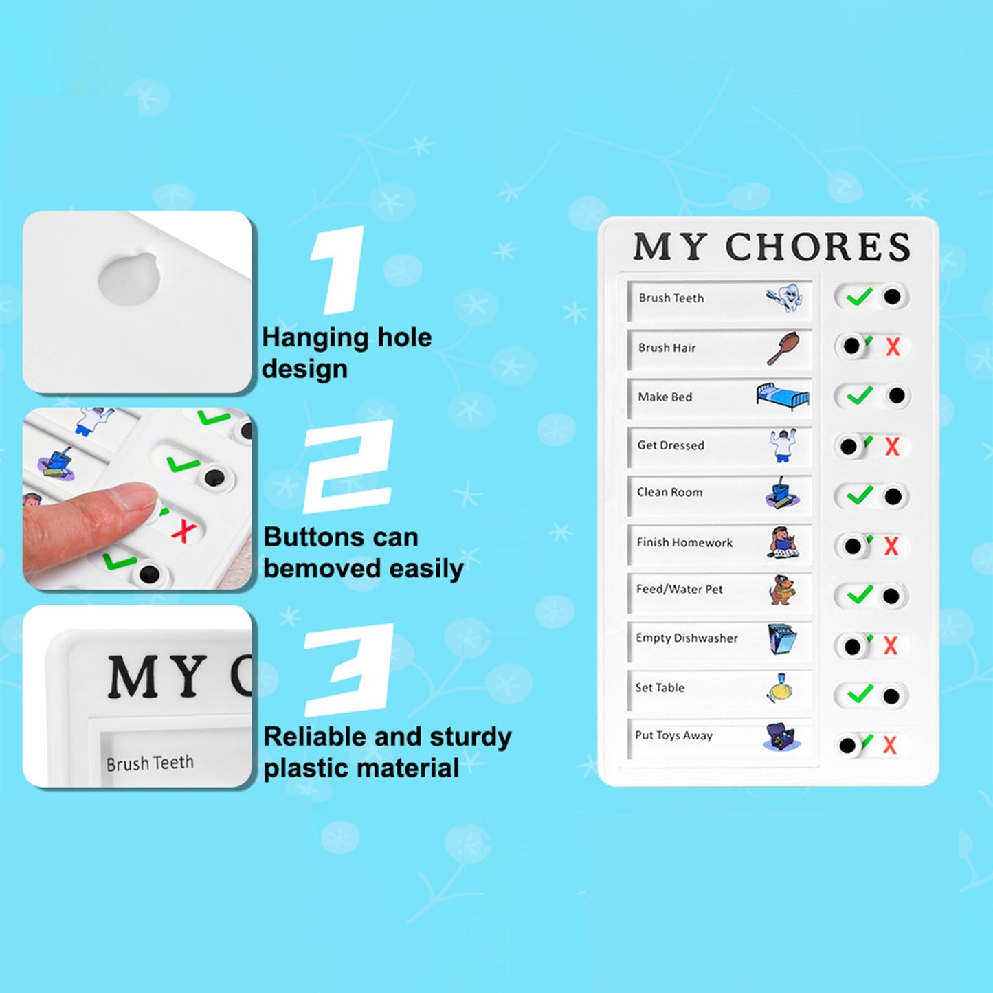 Portable Chores Note Board – Home Management Planning Memo Board (20×12 cm)
