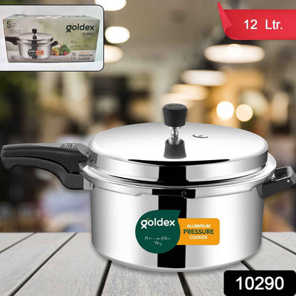 Aluminium Classic Goldex Pressure Cookers With Outer Lid (12 Litres / 5-Year warranty,  ISI Number :- 2347, BIS Number :- CM/L -7600164310