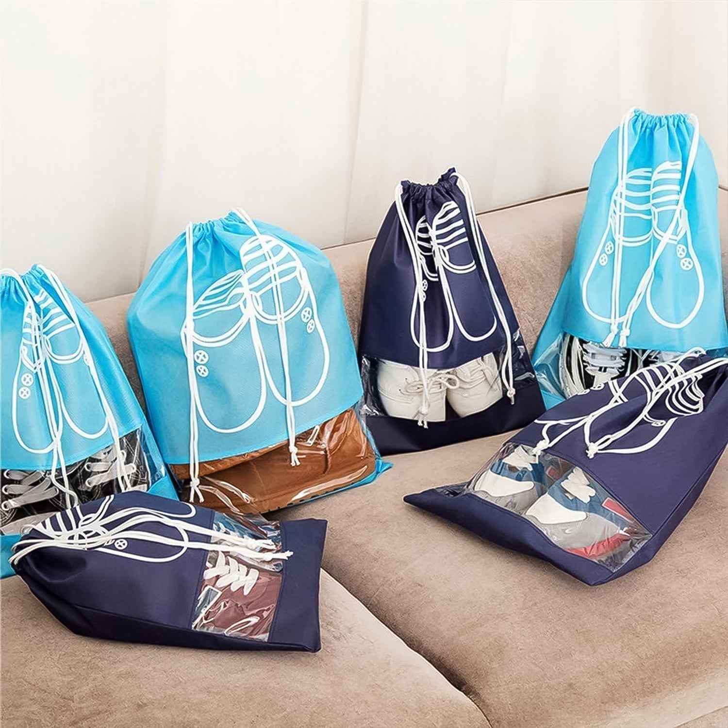 Shoes Storage Bag Closet Organizer Non-Woven Travel Portable Bag (1 Pc)