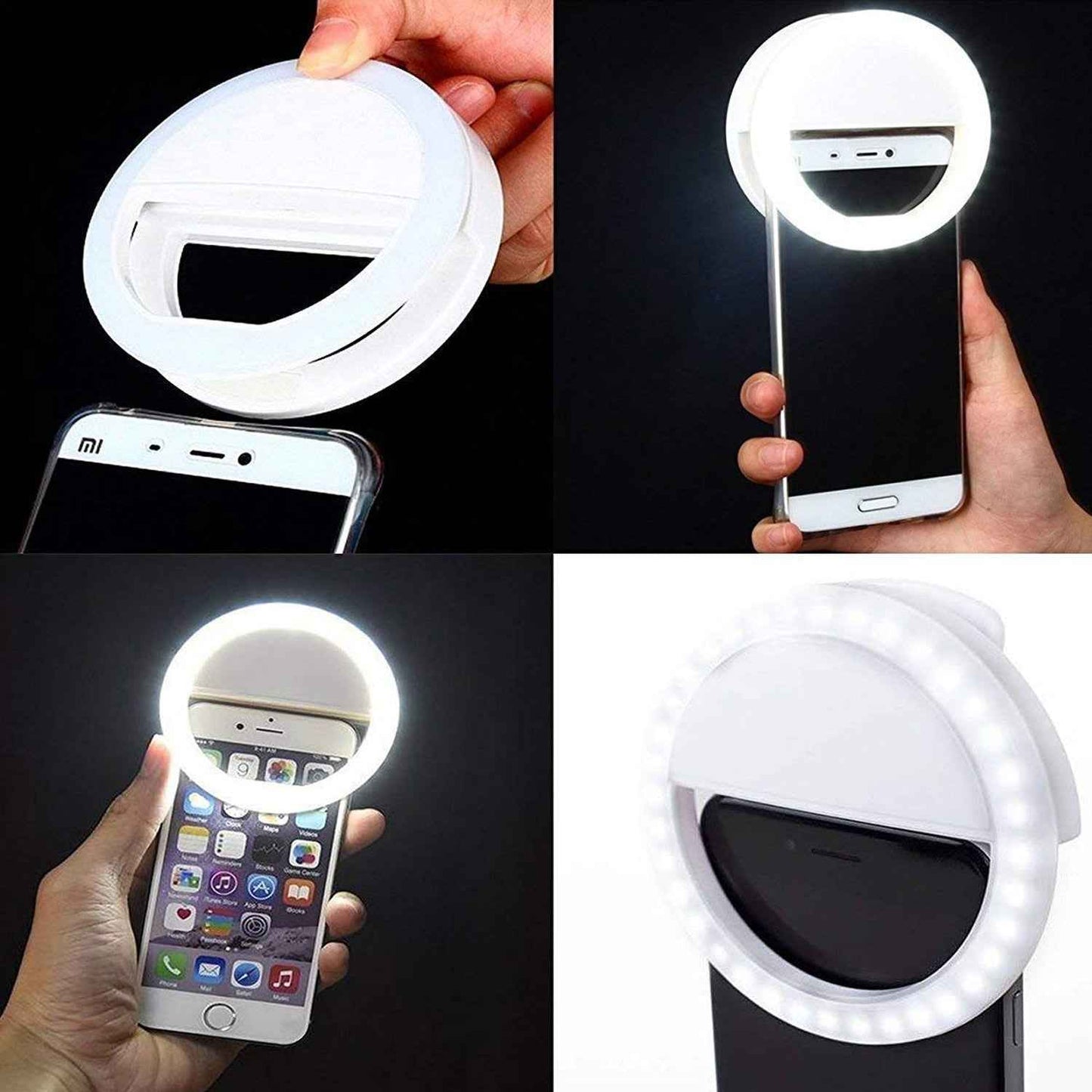 Selfie Flash Ring Light with 3 Level of Brightness,Selfie Ring Light used for applying bright shade over face during taking selfies and making videos for Photography Video Calling for Smart Phones Tablet (1 Pc)