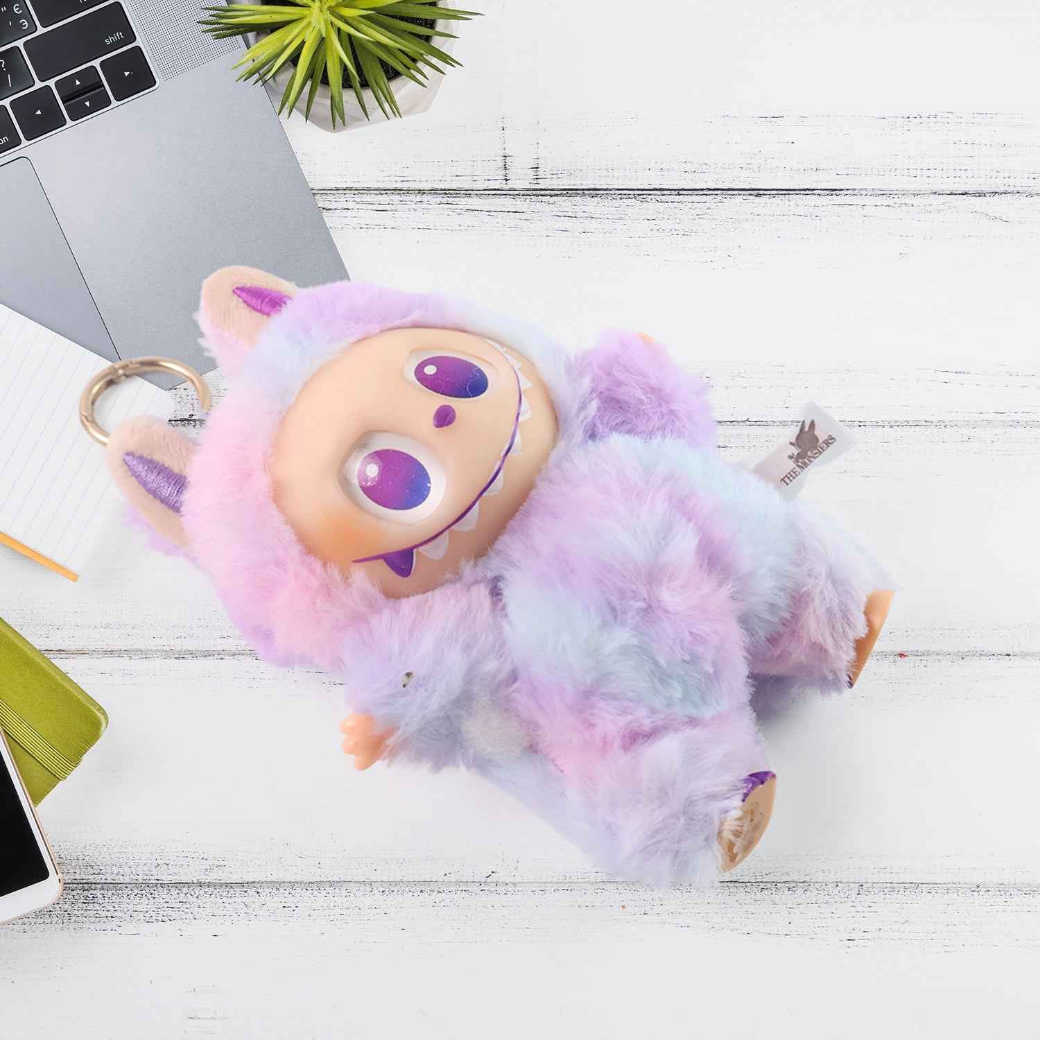 Light Purple Plush Toy Cartoon Keychain with Hook Colorful Light Purple Have a Seat Vinyl Plush Blind Box (1 Pc)