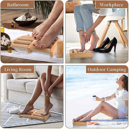 Wooden Foot Massager Roller Reflexology Foot Massager for Increase Blood Circulation and Plantar Fasciitis Relieve Pain