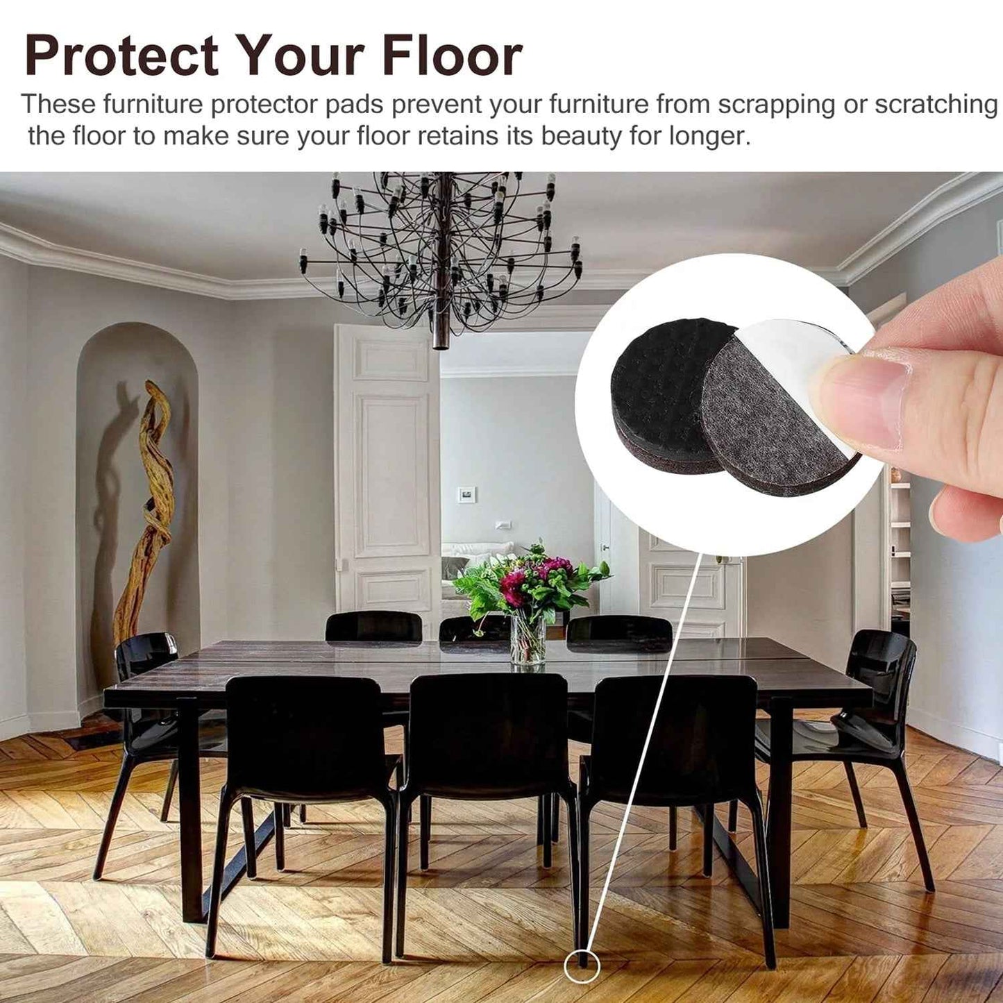 FURNITURE PAD ROUND  FELT PADS FLOOR PROTECTOR PAD FOR HOME & ALL FURNITURE USE