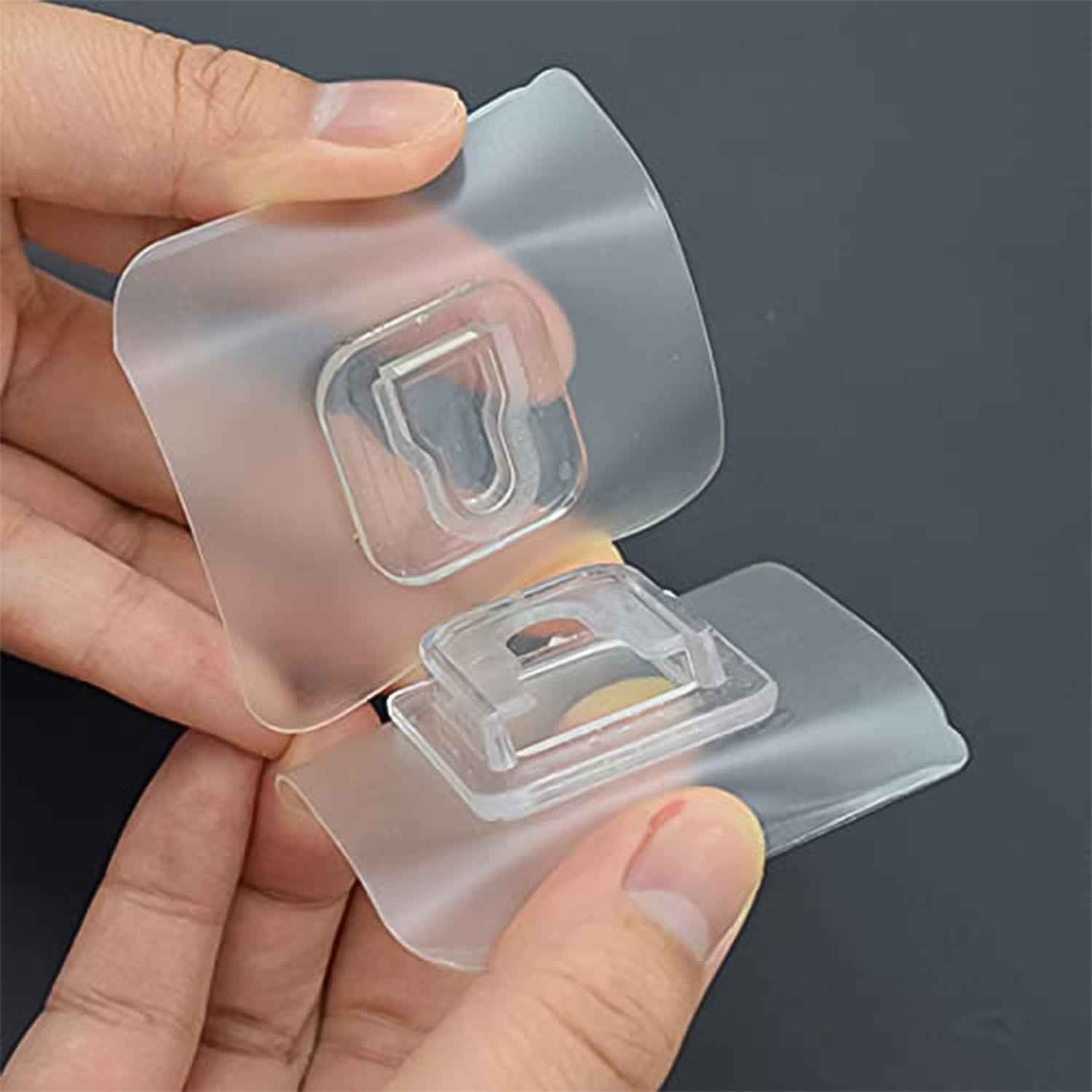 Self-Adhesive Transparent Wall Hooks Set