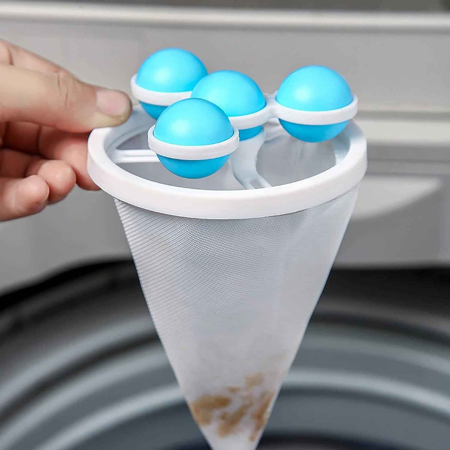 Floating Laundry Ball Lint Catcher – Reusable Hair & Fur Filter (1 Pc)