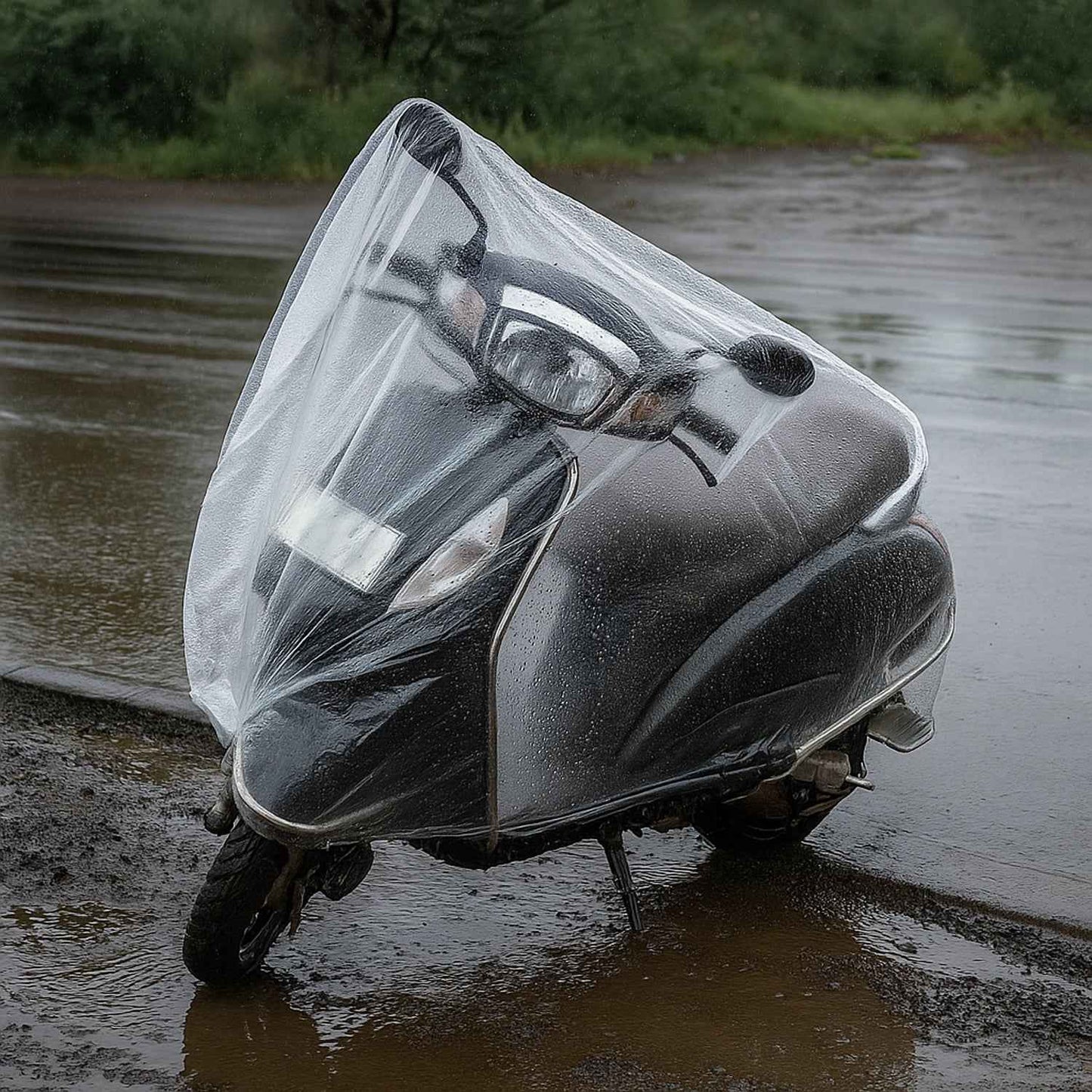 Big Disposable Plastic Activa Cover (1 Pc / 240 Cm Long Adjustable)