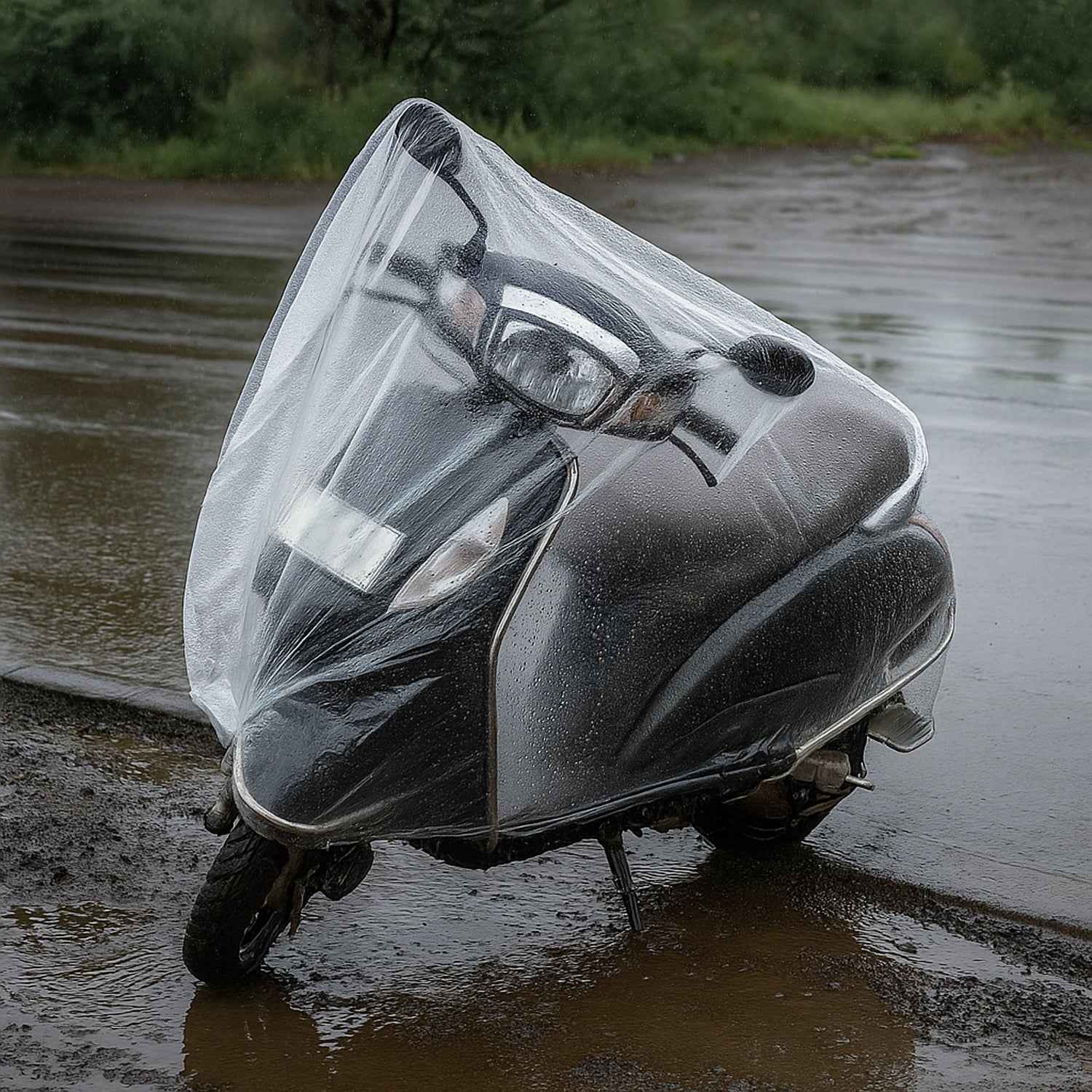 Big Disposable Plastic Activa Cover (1 Pc / 240 Cm Long Adjustable)