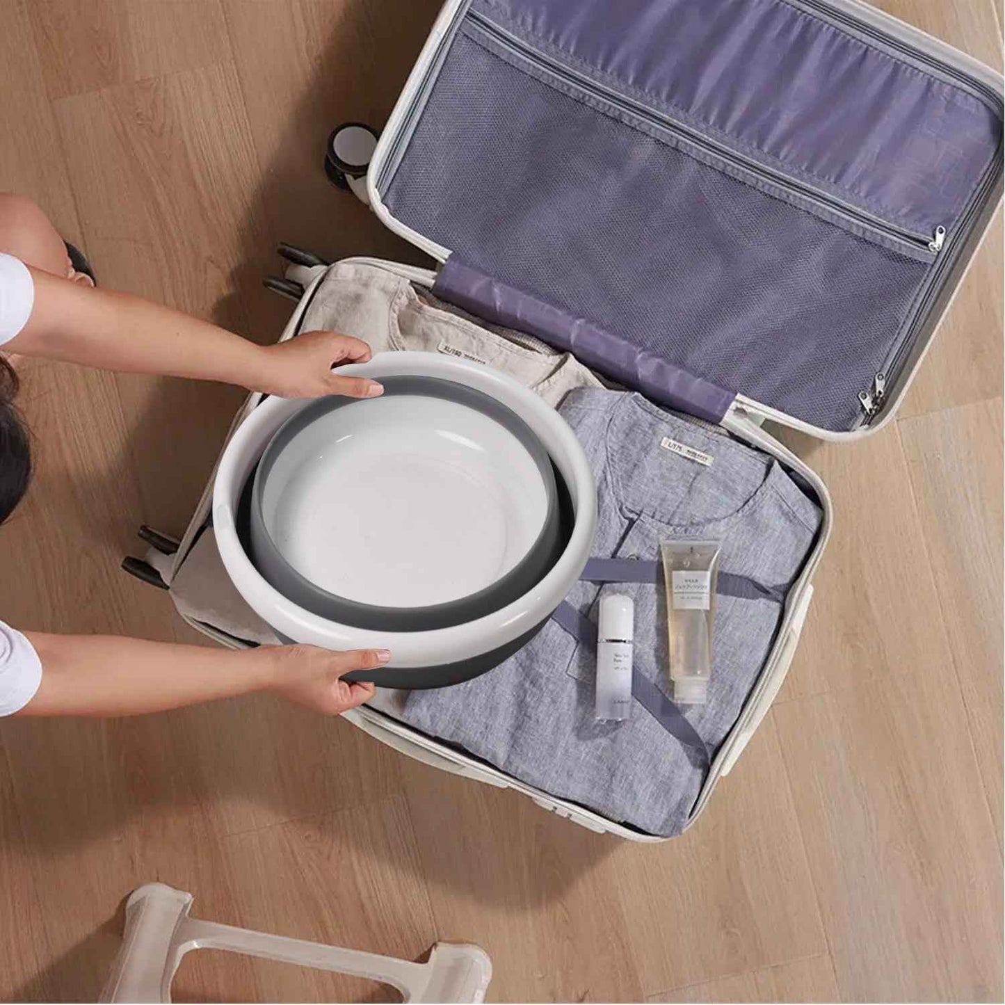 Portable Folding Wash Basin for Travel, Lightweight Water Basin for Clothes & Vegetables
