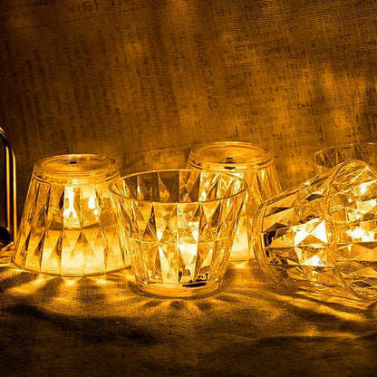 Cup-Shaped Crystal Table Lamp