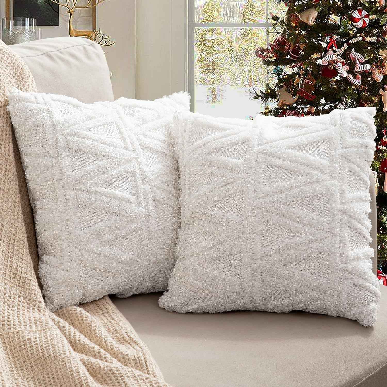 Pillow Covers, Couch Pillows Cover, Soft Decorative Cover (Mix Color & Design / 2 Pc)