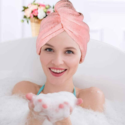 Microfiber Hair Wrap Towel Cap (1 Pc / 63x23 Cm /  Mix Color), Hair accessories