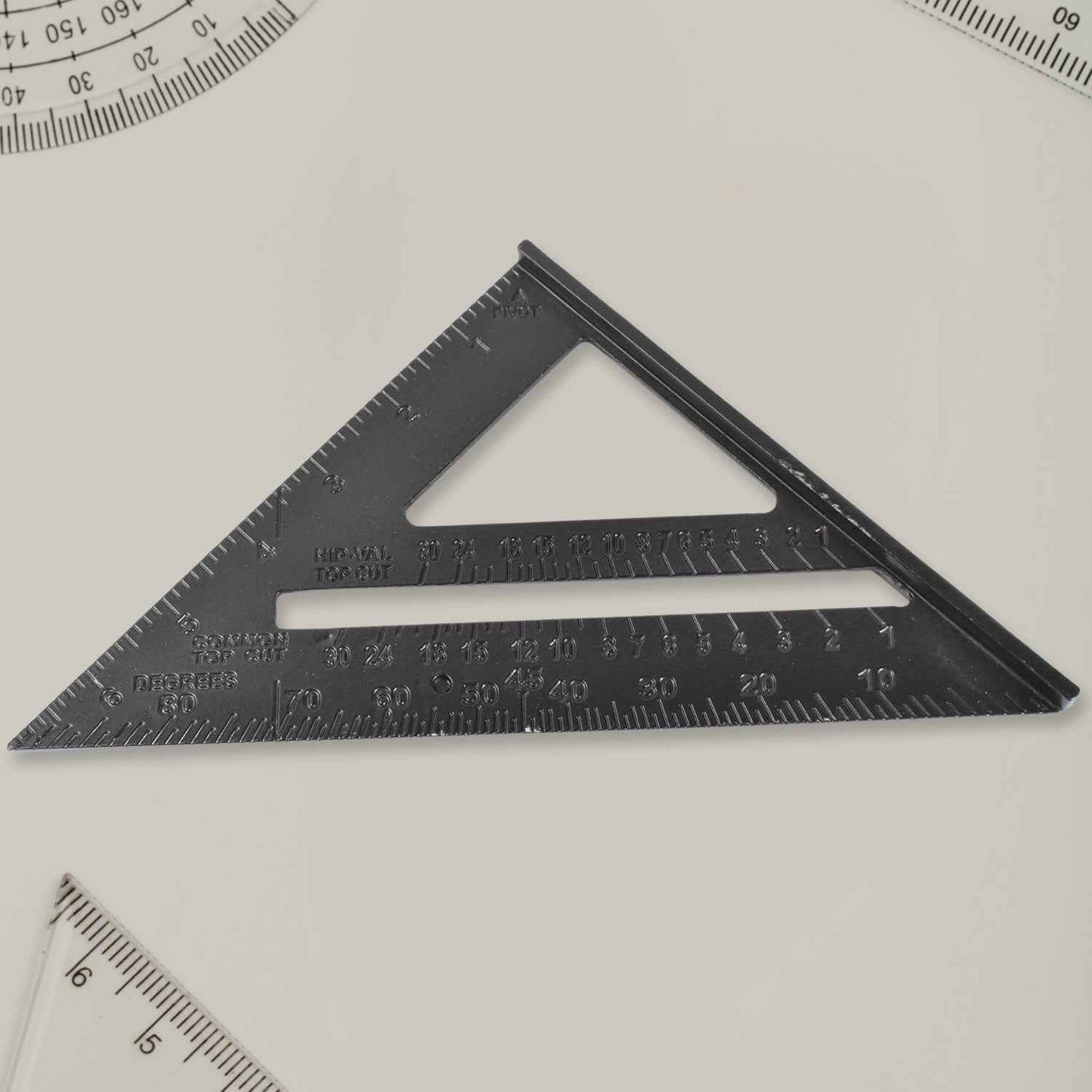 Double Side Scale Triangle / Ruler Measurement Hand Tool (1 Pc / Black)