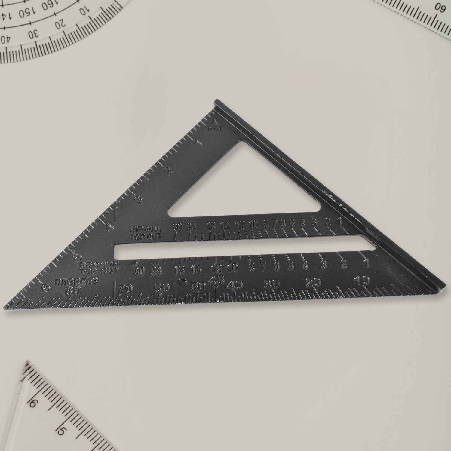 Double Side Scale Triangle / Ruler Measurement Hand Tool (1 Pc / Black)