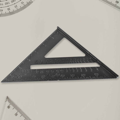 Double Side Scale Triangle / Ruler Measurement Hand Tool (1 Pc / Black)