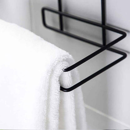 Iron Black Coated Self Adhesive Wall Mounted Tissue / Toilet Paper Holder