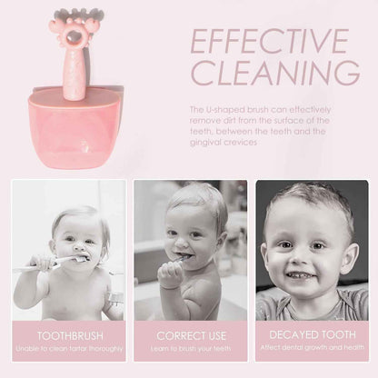 Kids U-Shaped Silicone Toothbrush – 360° Cleaning for Ages 2-6 (1 Pc)