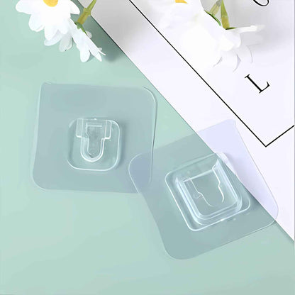Self-Adhesive Transparent Wall Hooks Set