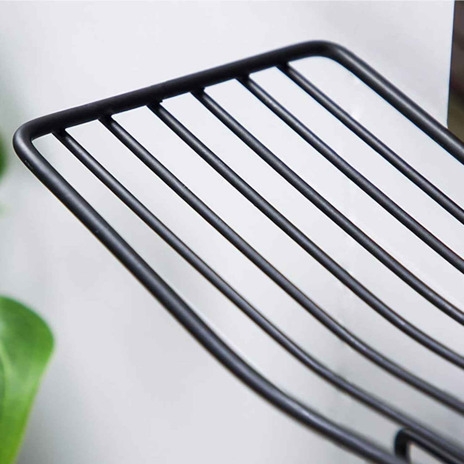 Iron Black Coated Self Adhesive Wall Mounted Tissue / Toilet Paper Holder