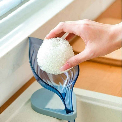 Plastic Leaf Shape Soap Box Self Draining Bathroom Soap Holder, Decorative Drainage Plastic Soap Dish with Draining Tray (Mix Color / 1 Pc)