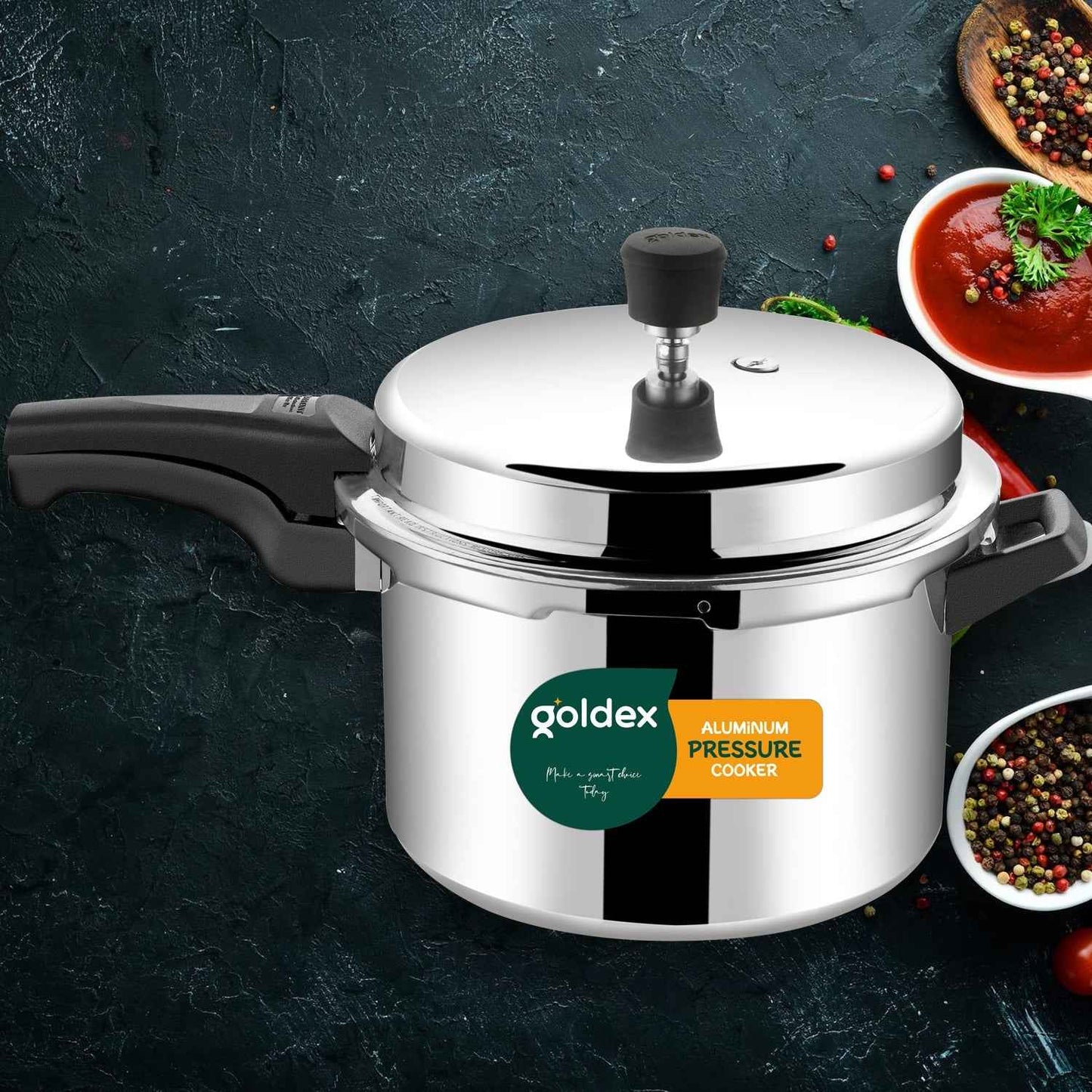 Aluminium Classic Goldex Pressure Cookers With Outer Lid (7.5 Litres / 5-Year warranty,  ISI Number :- 2347, BIS Number :- CM/L -7600164310