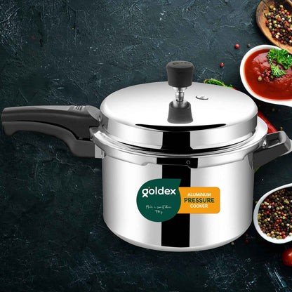 Aluminium Classic Goldex Pressure Cookers With Outer Lid (7.5 Litres / 5-Year warranty,  ISI Number :- 2347, BIS Number :- CM/L -7600164310