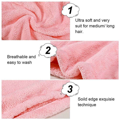 Microfiber Hair Wrap Towel Cap (1 Pc / 63x23 Cm /  Mix Color), Hair accessories