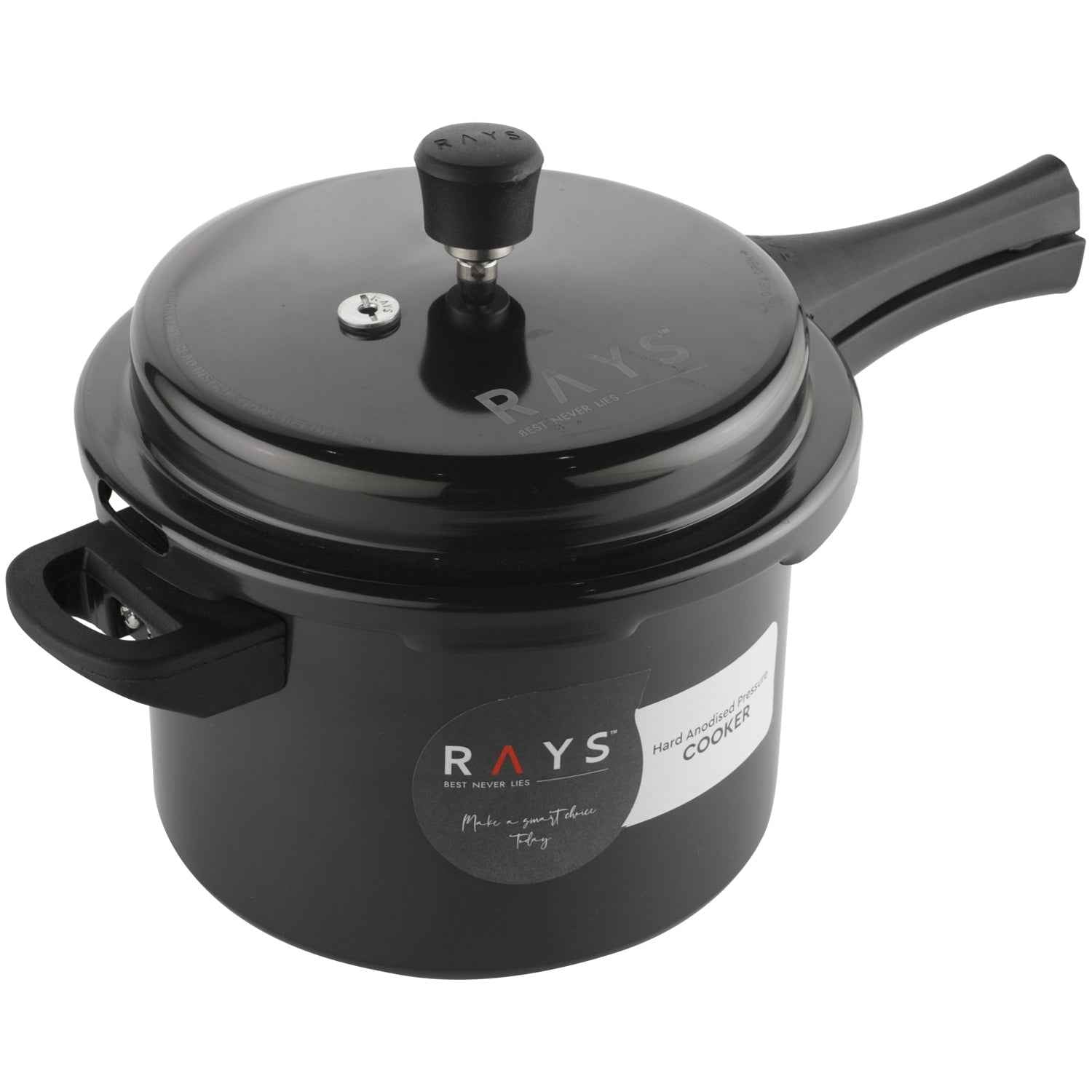 Aluminium Rays Black Beauty Pressure Cookers With Outer (5.5 Litres / 1-Year warranty,  ISI Number :- 2347, BIS Number :- CM/L -7600164310