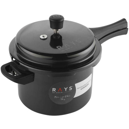 Aluminium Rays Black Beauty Pressure Cookers With Outer (5.5 Litres / 1-Year warranty,  ISI Number :- 2347, BIS Number :- CM/L -7600164310