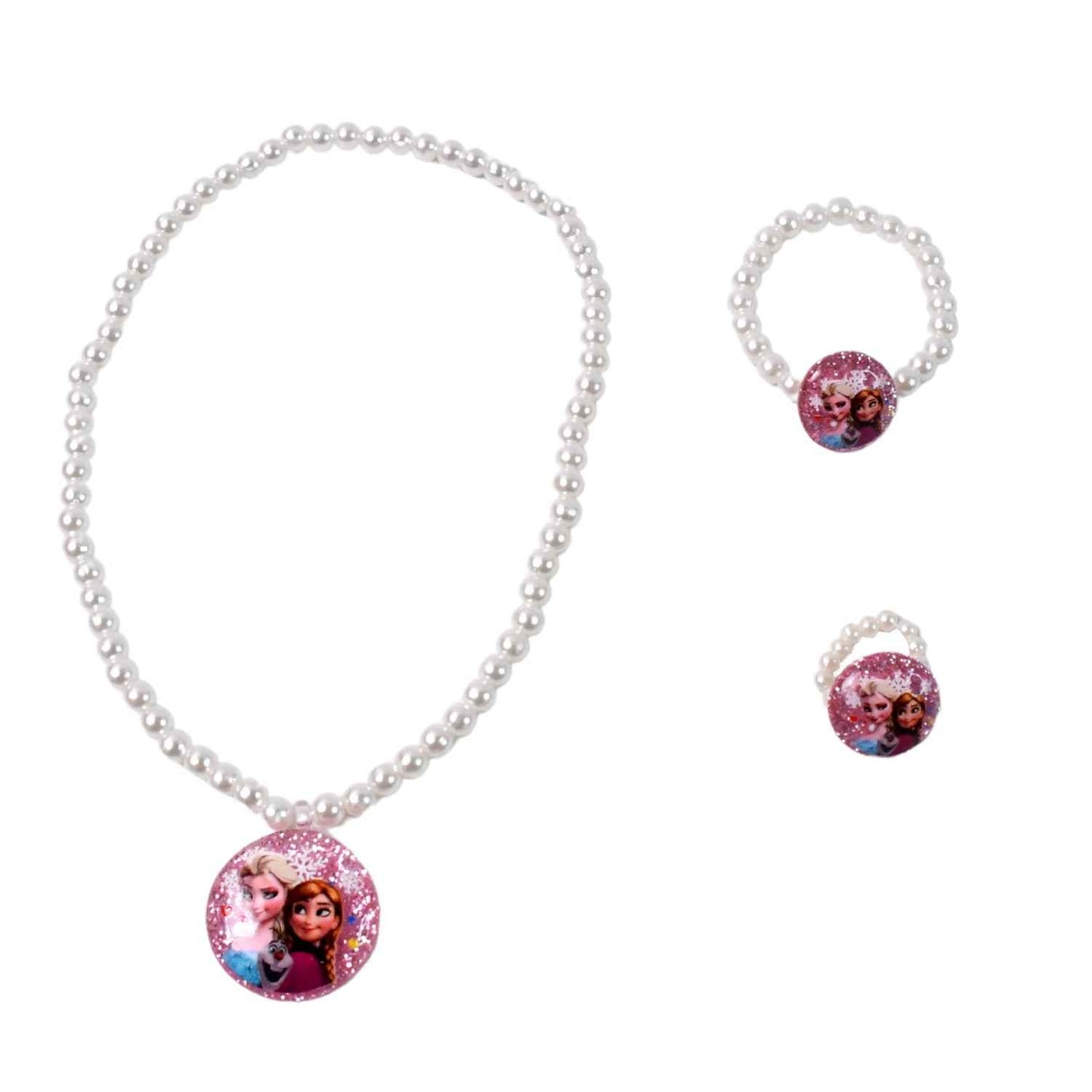 Stretch bracelets Kids Beaded Necklace Bracelet for Toddler Christmas Birthday Party (3 Pcs Set)