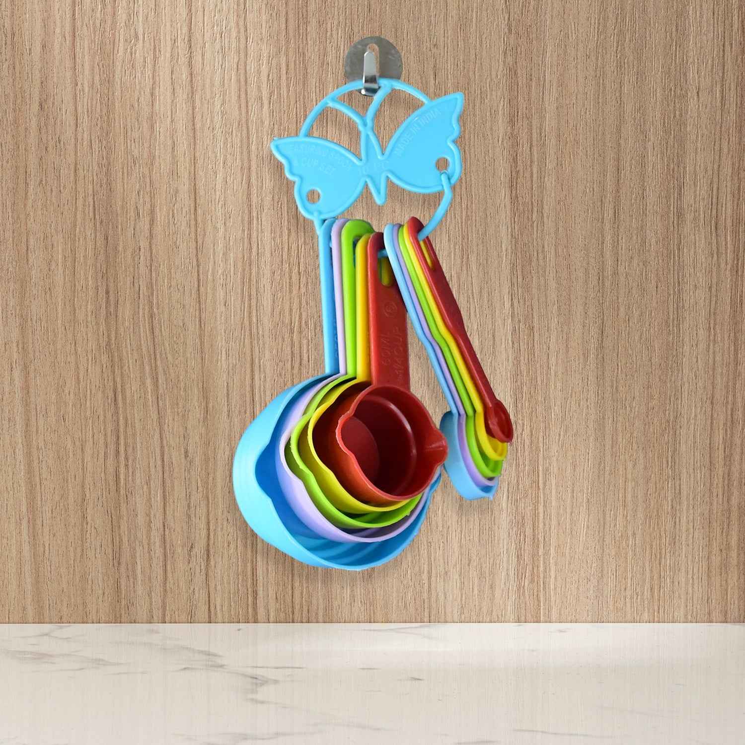 10Pcs Plastic Measuring Spoons and Cups Set for Home Kitchen Cooking.