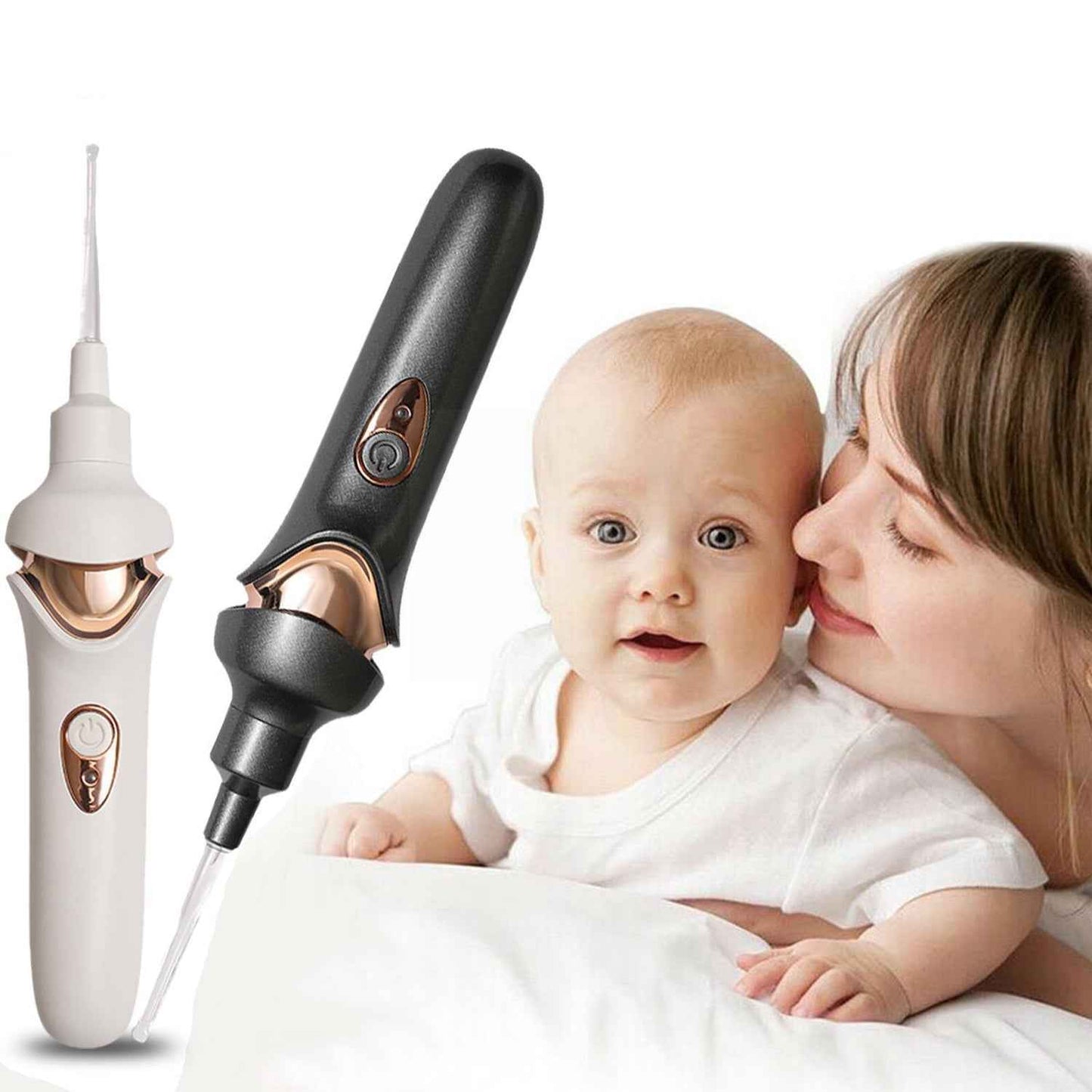 EAR SUCTION DEVICE, PORTABLE COMFORTABLE EFFICIENT AUTOMATIC ELECTRIC VACUUM SOFT EAR PICK EAR CLEANER EASY EARWAX REMOVER SOFT PREVENT EAR-PICK CLEAN TOOLS SET FOR ADULTS KIDS