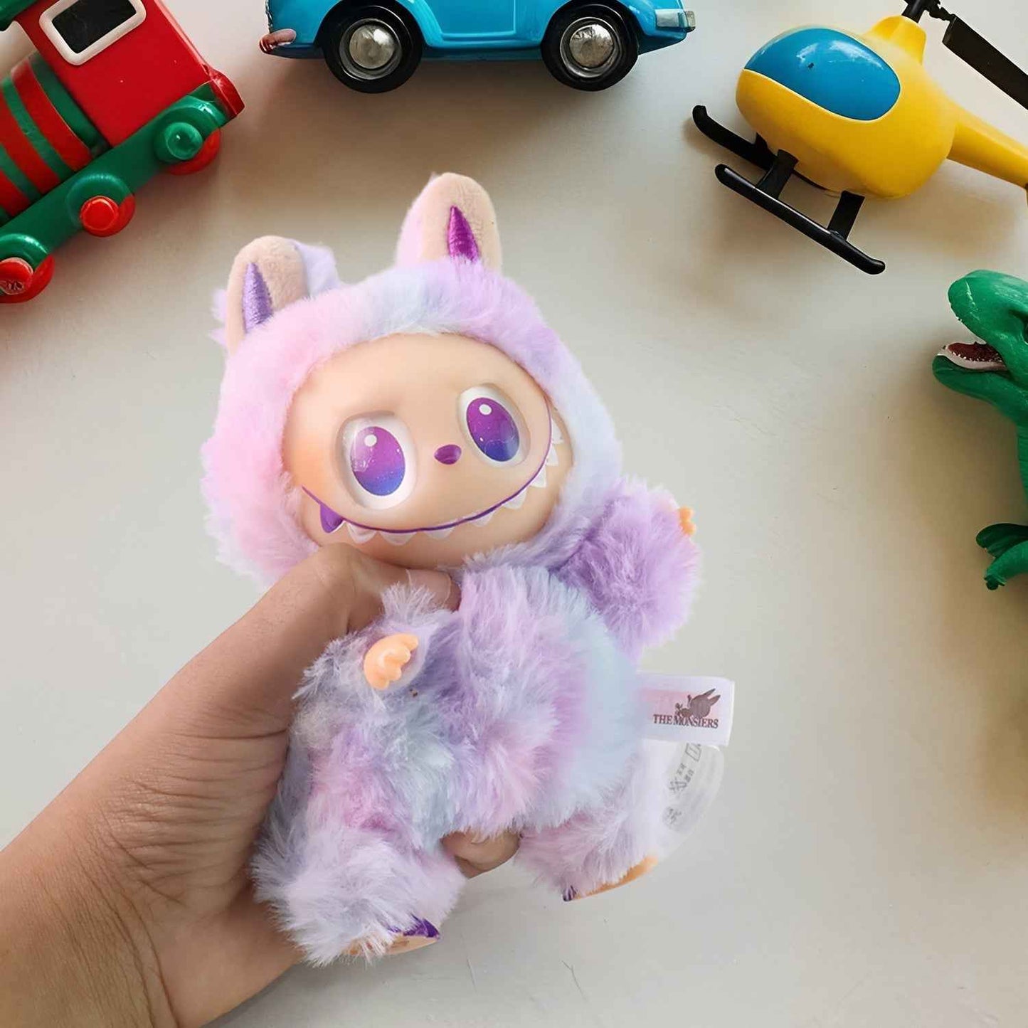 Light Purple Plush Toy Cartoon Keychain with Hook Colorful Light Purple Have a Seat Vinyl Plush Blind Box (1 Pc)