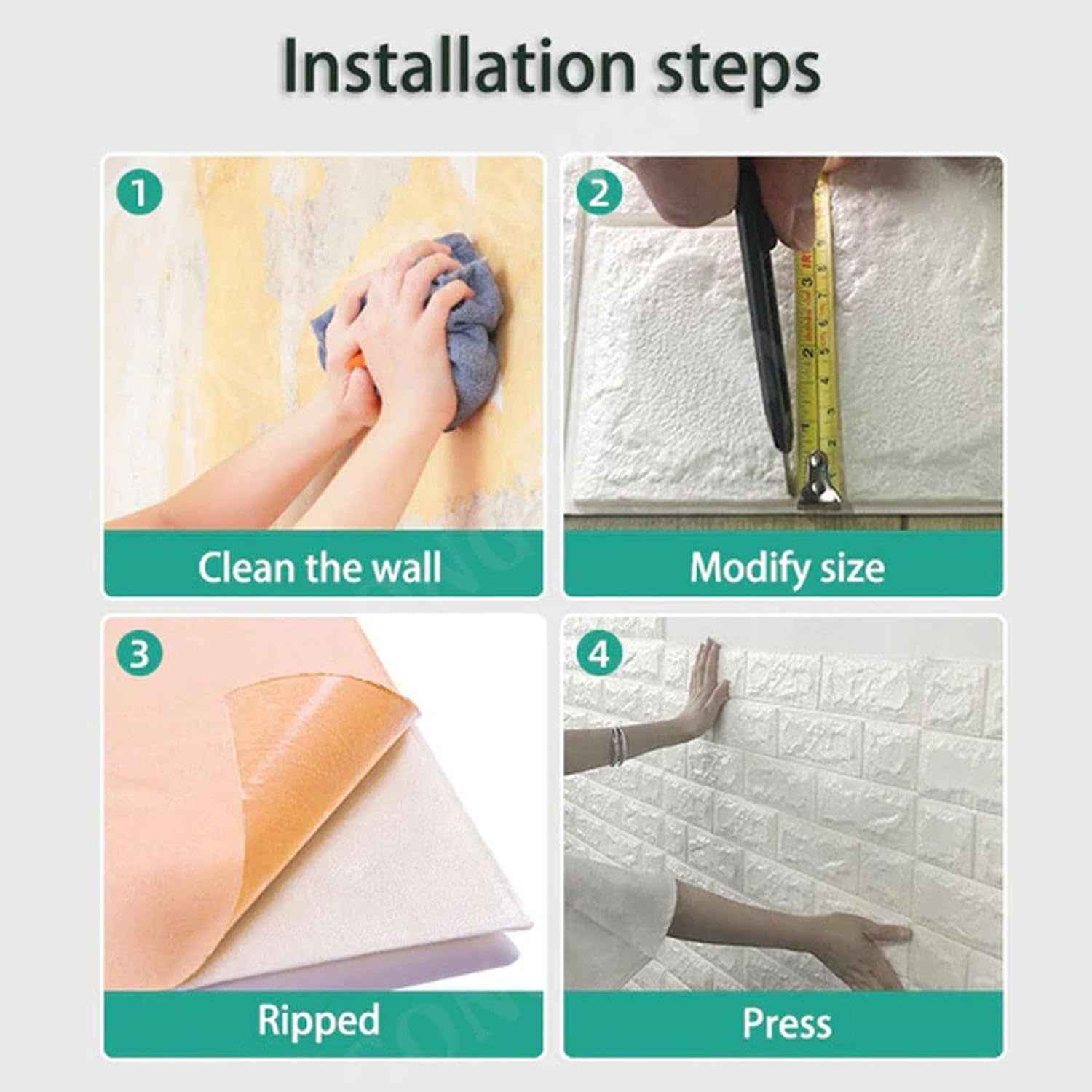 Wallpaper 3D Foam Wallpaper Sticker Panels (70 x 70 Cm / 1 Pc)